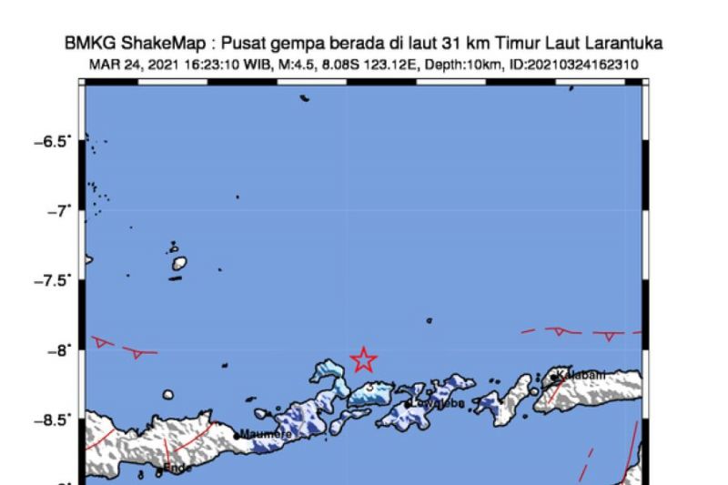 Peneliti BRIN: Gempa Larantuka bukan disebabkan sesar naik Flores Peneliti BRIN: Gempa Larantuka bukan disebabkan sesar naik Flores