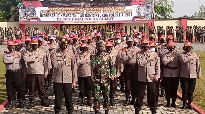 Ratusan siswa SPN Polda Sumut dan Rindam I/BB gelar latihan bersama