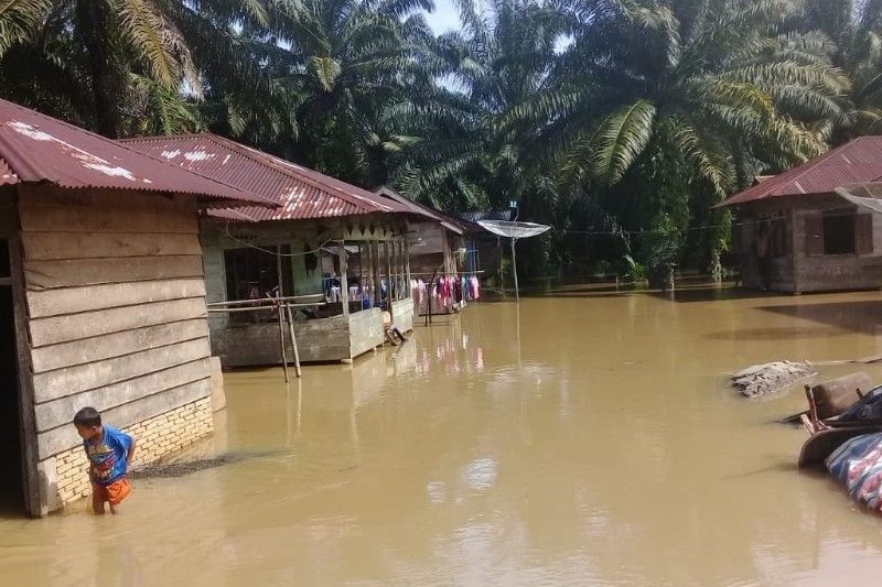 Luapan air sungai membanjiri permukiman warga di Tapanuli Selatan