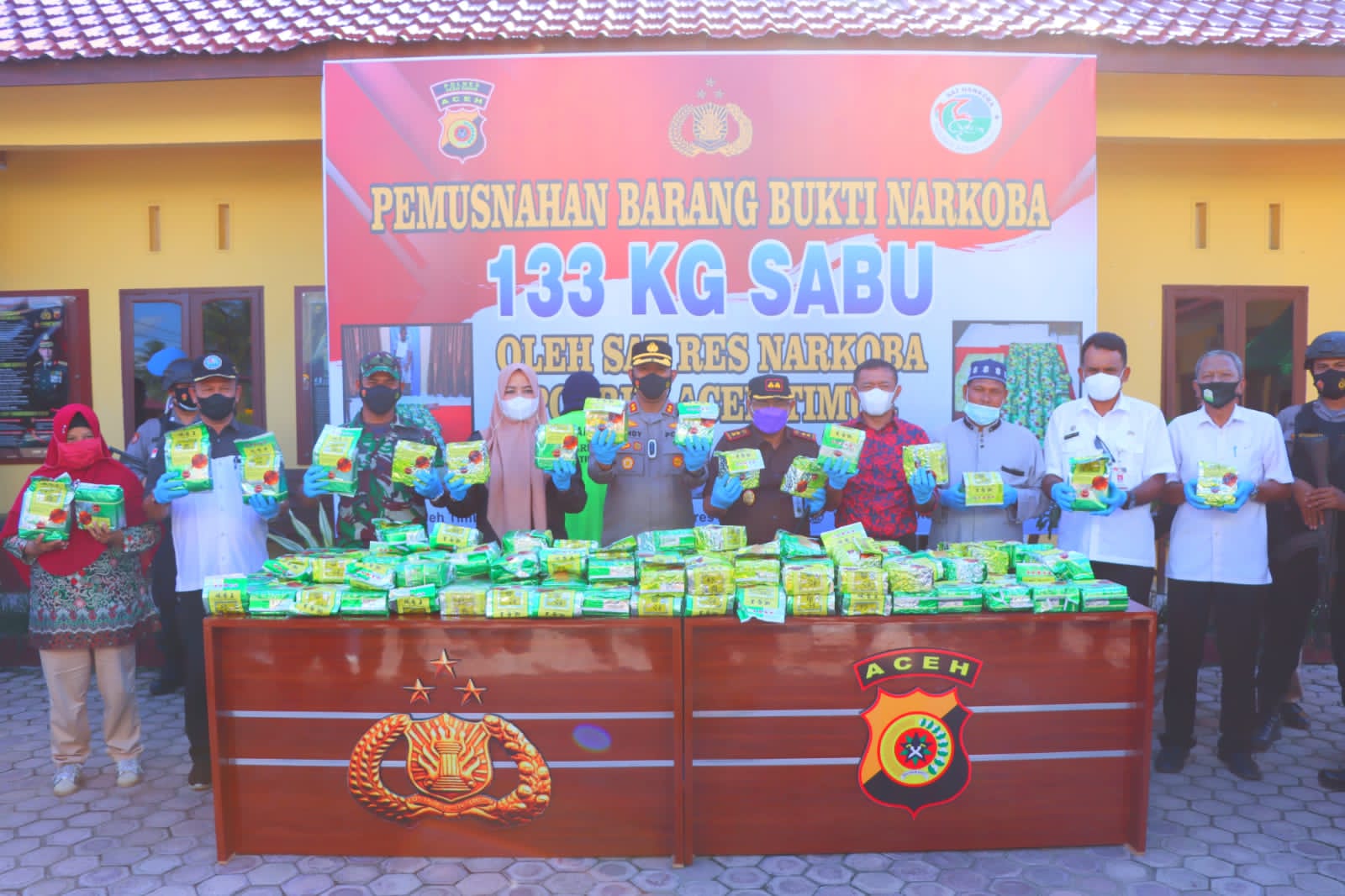 Polres Aceh Timur musnahkan 133 kilogram barang bukti narkotika jenis sabu