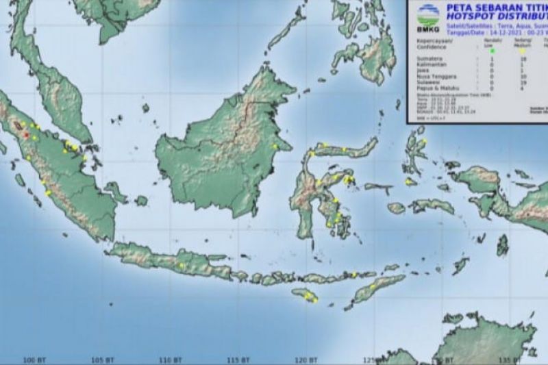 BMKG: Terpantau enam titik panas di Sumut