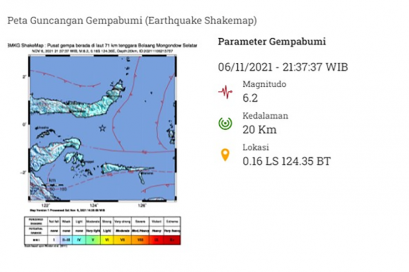 Gempa magnitudo 5,1 guncang Gorontalo tak berpotensi tsunami Gempa magnitudo 5,1 guncang Gorontalo tak berpotensi tsunami