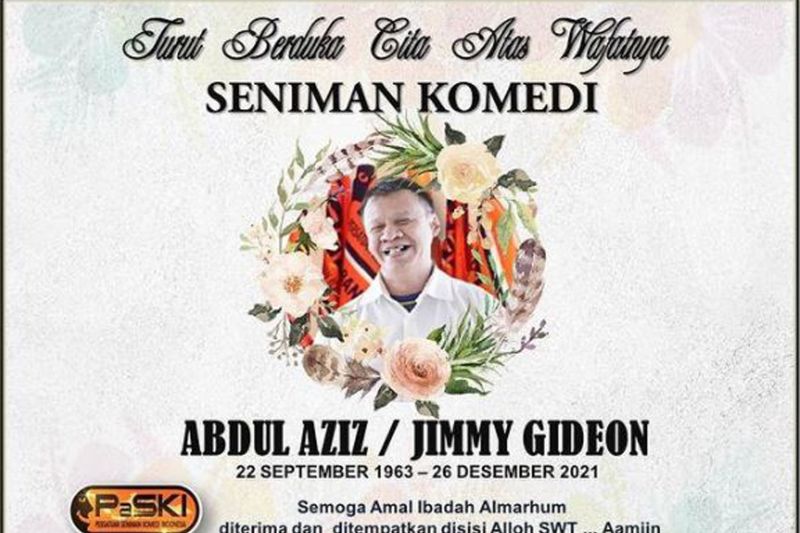 Pelawak Jimmy Gideon tutup usia