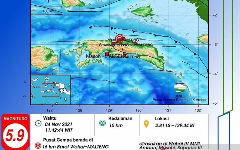 Gempa susulan beberapa kali guncang Maluku Tengah tak potensi tsunami Gempa susulan beberapa kali guncang Maluku Tengah tak potensi tsunami