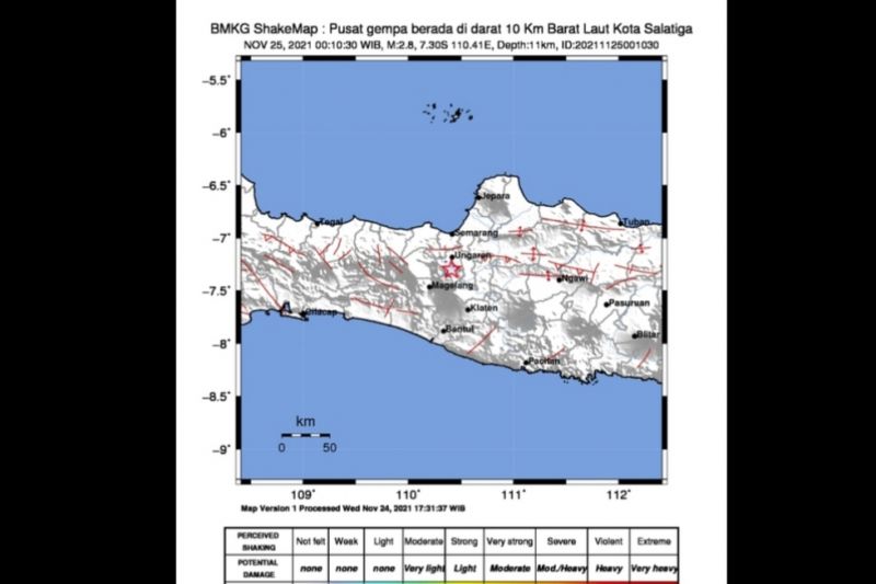 BMKG: Gempa dangkal di darat terjadi di Salatiga