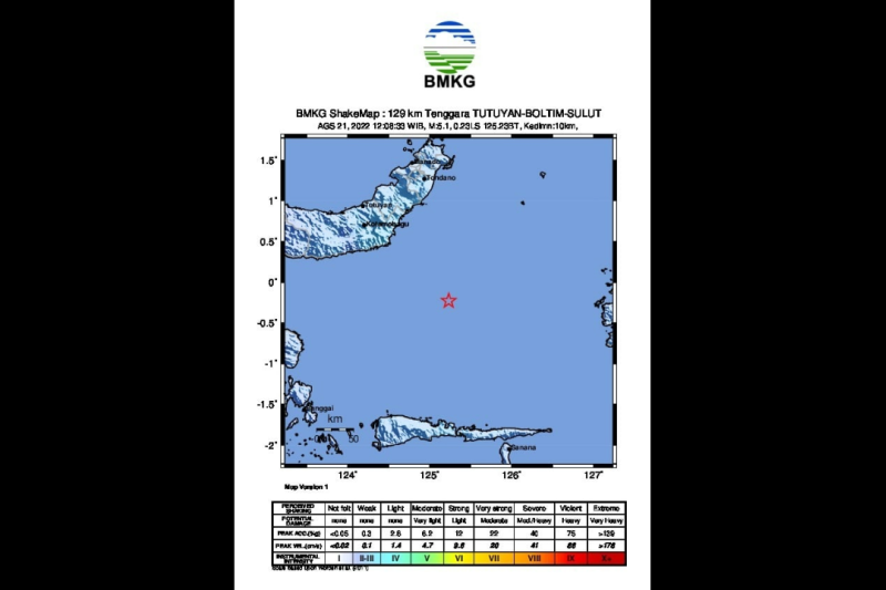 BMKG: Gempa M 5,1 Sulut akibat deformasi lempeng Laut Maluku