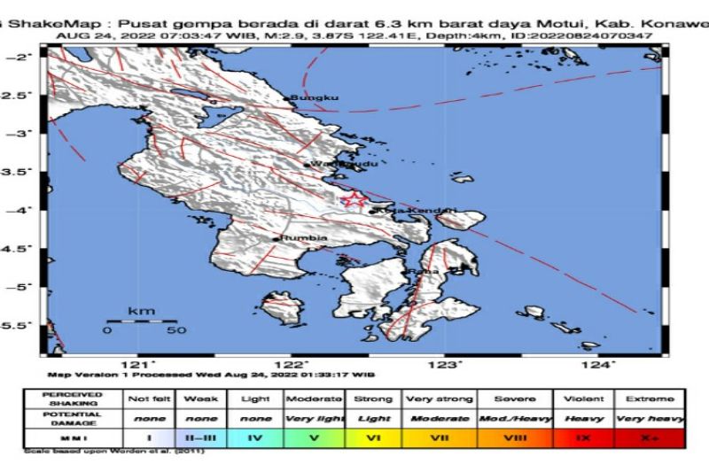 Aktivitas sesar lokal memicu gempa dangkal di Konawe Utara Aktivitas sesar lokal memicu gempa dangkal di Konawe Utara