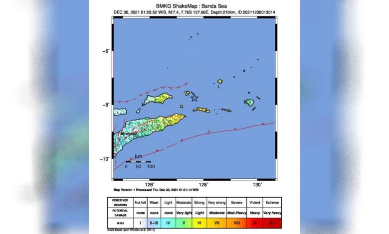 30 Desember 2022: Gempa M 7,4 guncang Maluku