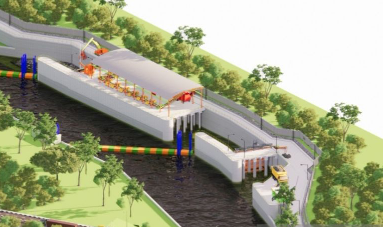 DKI inventarisasi lahan proyek saringan sampah Ciliwung DKI inventarisasi lahan proyek saringan sampah Ciliwung