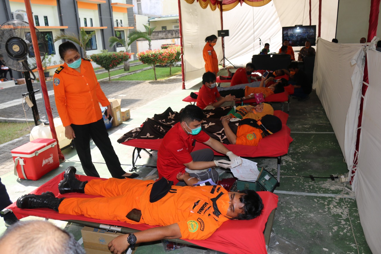 Menyambut HUT Basarnas ke 50, Basarnas Medan laksanakan donor darah Menyambut HUT Basarnas ke 50, Basarnas Medan laksanakan donor darah