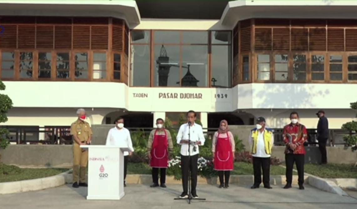 Presiden Jokowi resmikan penggunaan kembali Pasar Johar Semarang