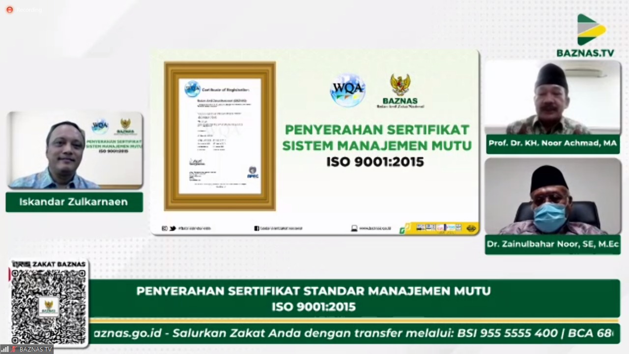 BAZNAS kembali pertahankan sertifikat manajemen mutu ISO 9001:2015 BAZNAS kembali pertahankan sertifikat manajemen mutu ISO 9001:2015