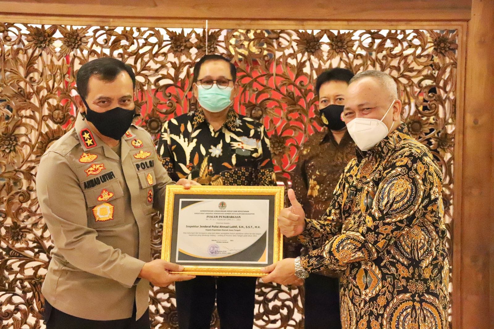 Polda Jateng terima penghargaan penegakan hukum peredaran satwa liar