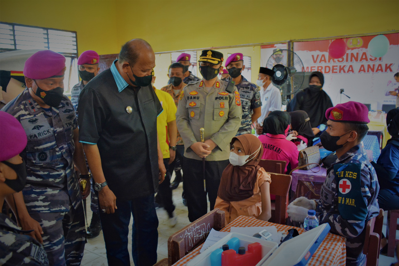 Seribu anak mengikuti Vaksinasi Merdeka anak yang digelar Polres Langkat