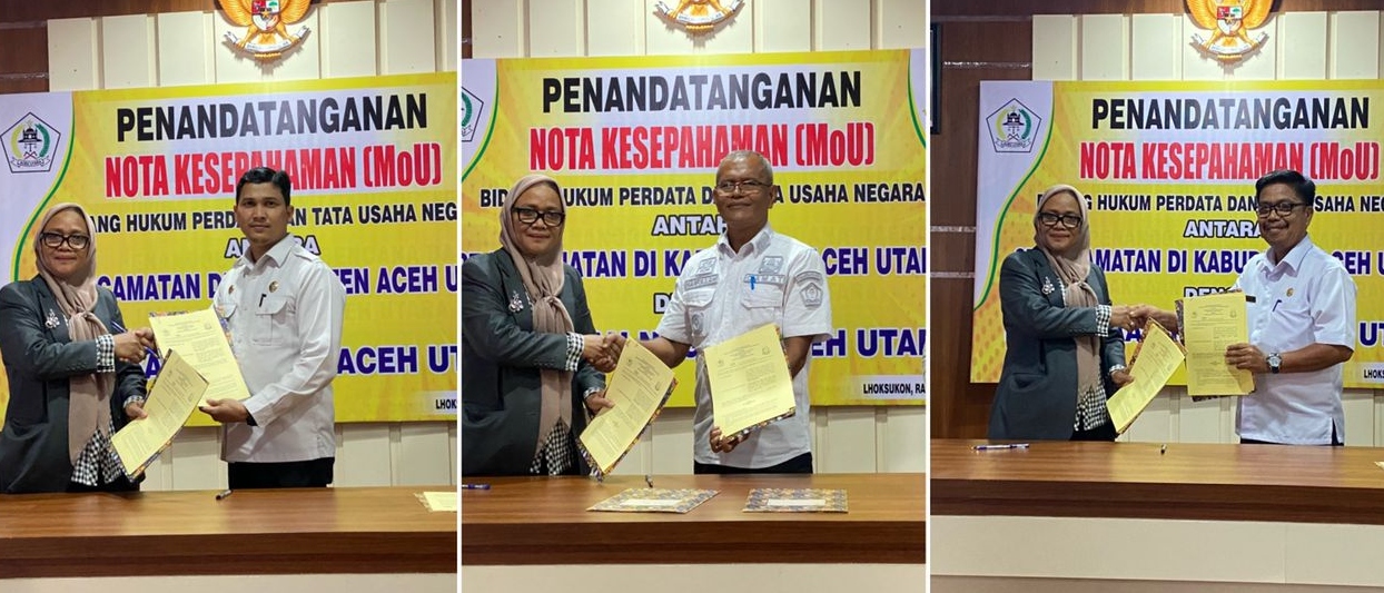 27 kecamatan di Aceh Utara teken MoU bidang perdata dan TU negara bebas korupsi 27 kecamatan di Aceh Utara teken MoU bidang perdata dan TU negara bebas korupsi