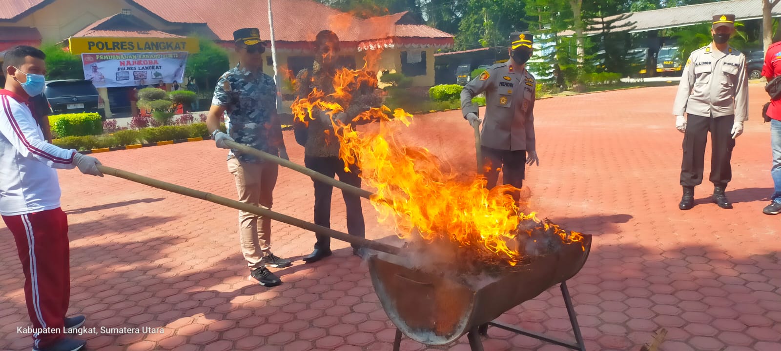 Polres Langkat musnahkan barang bukti kejahatan narkotika 