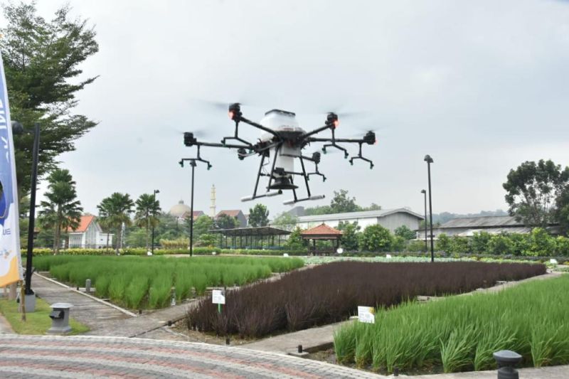 Petrokimia kenalkan teknologi drone untuk pengaplikasian pupuk granula Petrokimia kenalkan teknologi drone untuk pengaplikasian pupuk granula