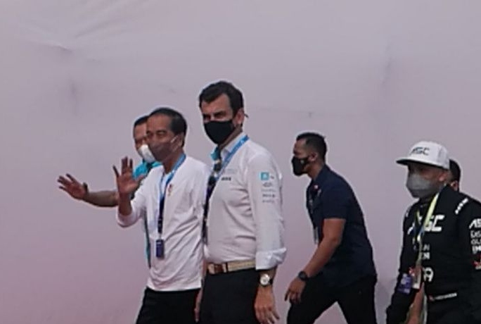 Presiden Jokowi tiba di JIEC untuk tonton langsung Jakarta E-Prix