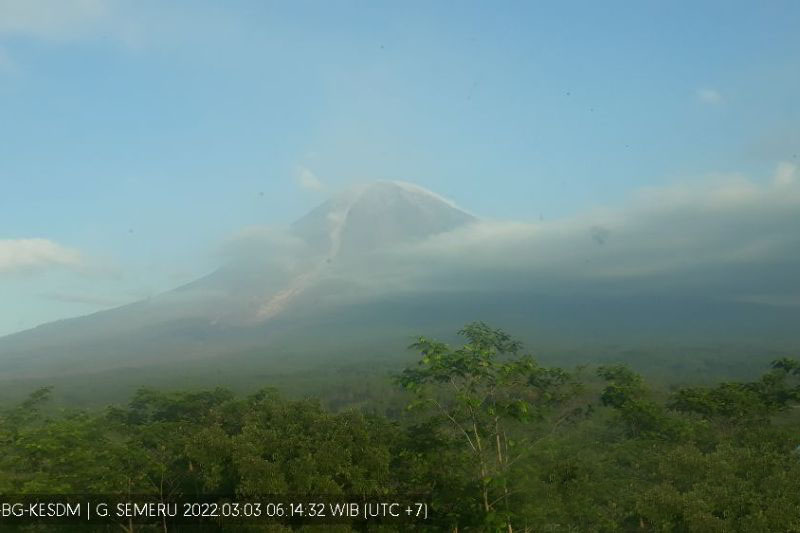 Awan panas guguran Gunung Semeru meluncur sejauh 4,5 kilometer Awan panas guguran Gunung Semeru meluncur sejauh 4,5 kilometer
