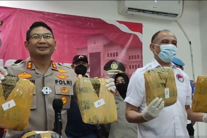 Polres Metro Jakarta Timur amankan 48 kg ganja dikirim dari Medan