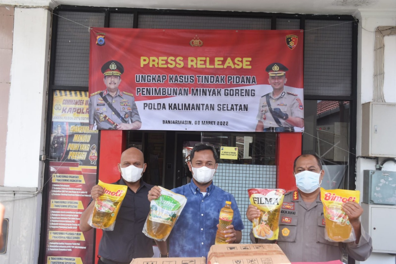 Polda Kalsel ungkap kasus penimbunan 31.320 liter minyak goreng di Kabupaten Banjar