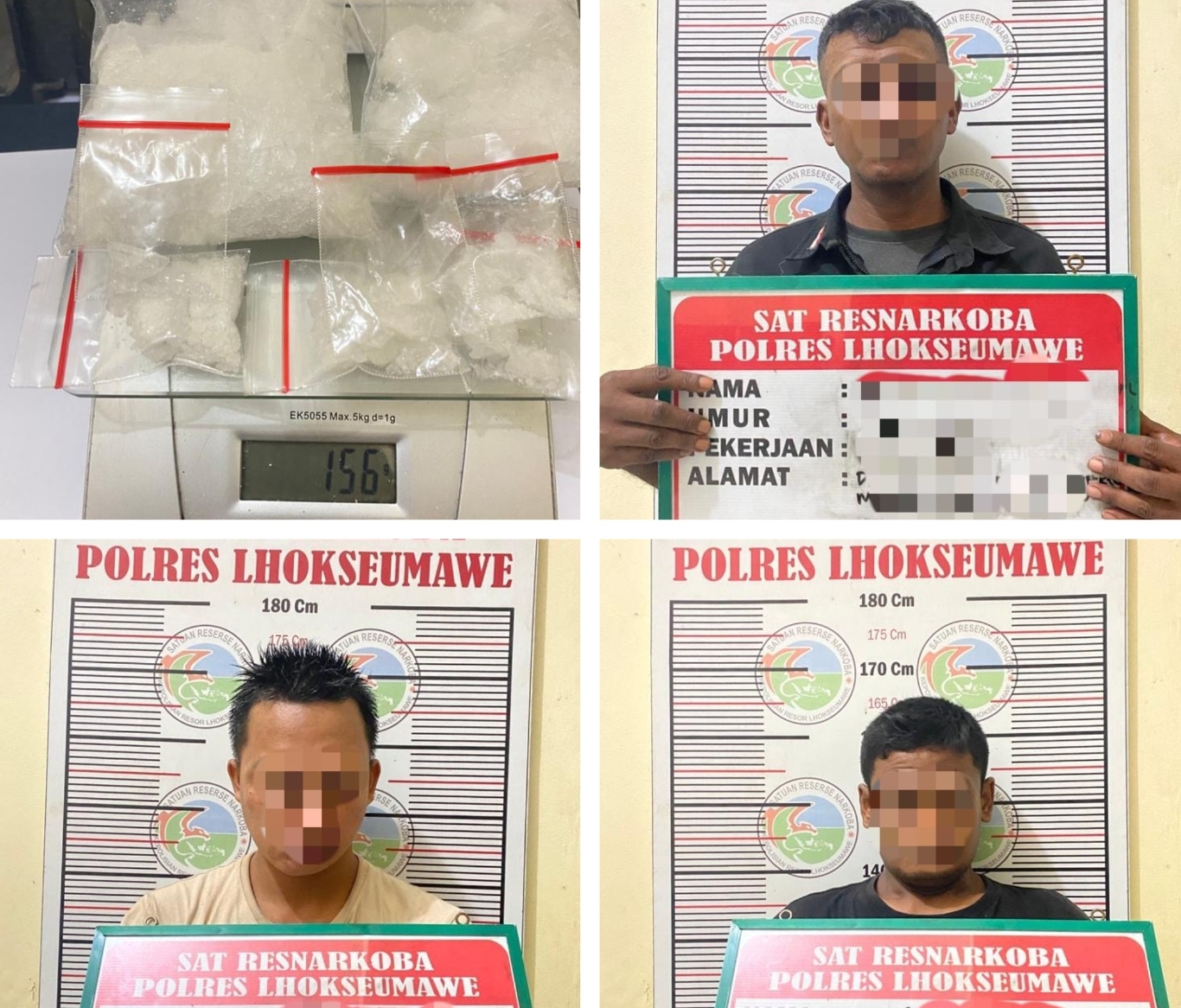Polres Lhokseumawe ringkus enam tersangka penyalahgunaan narkoba jenis sabu