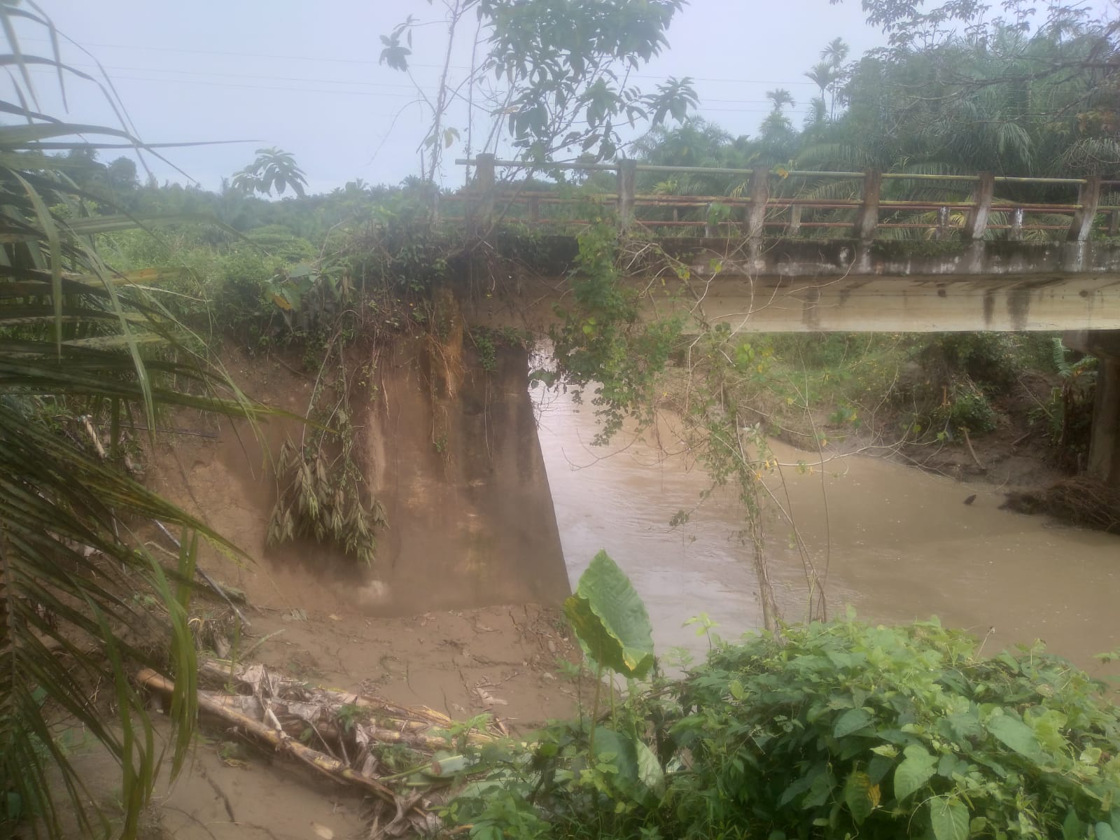 Jembatan penghubung Kecamatan Geureudong Pase dan Syamtalira Bayu nyaris ambruk Jembatan penghubung Kecamatan Geureudong Pase dan Syamtalira Bayu nyaris ambruk