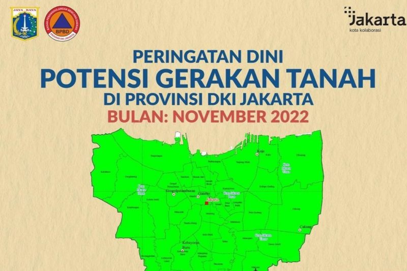 BPBD DKI petakan 11 wilayah berpotensi tanah gerak BPBD DKI petakan 11 wilayah berpotensi tanah gerak