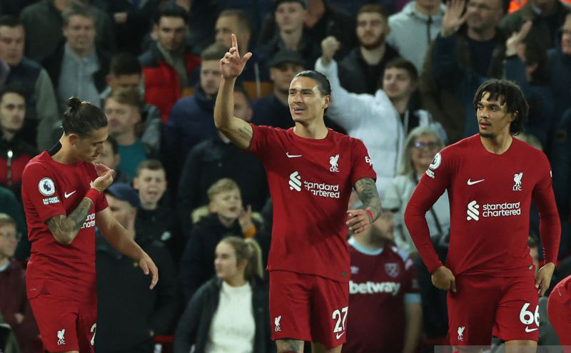 Gol tunggal Darwin Nunez bawa Liverpool tekuk West Ham