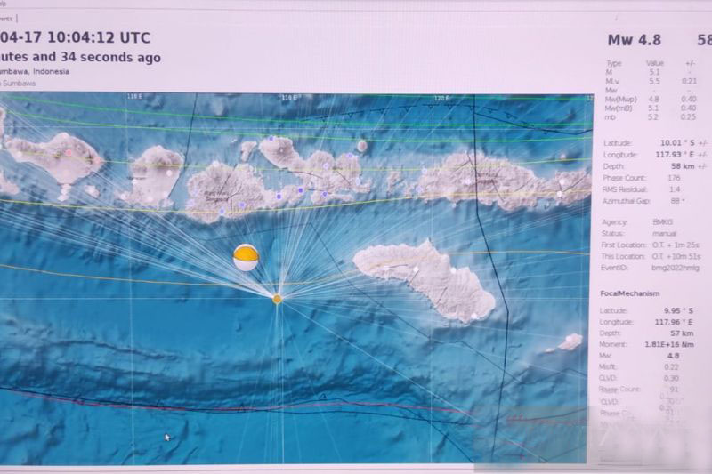 Gempa bumi magnitudo 5,3 guncang Bima NTB