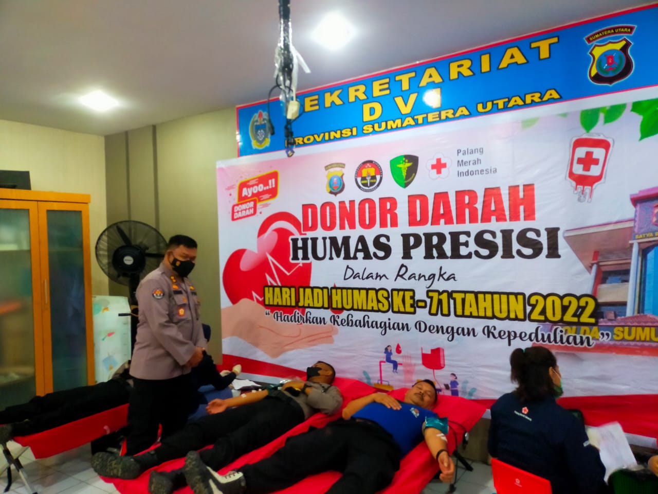 Peringati HUT Humas Polri ke-71, Humas Polda Sumut gelar donor darah Peringati HUT Humas Polri ke-71, Humas Polda Sumut gelar donor darah