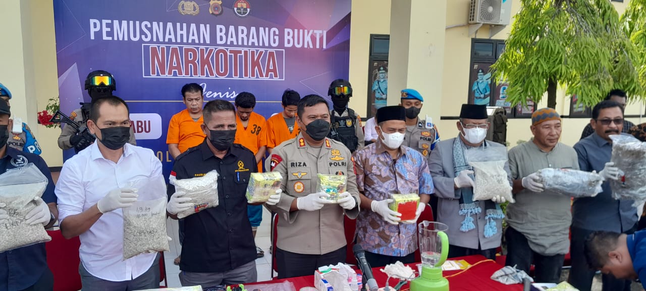 Satres Narkoba Polres Aceh Utara musnahkan barang bukti narkotika