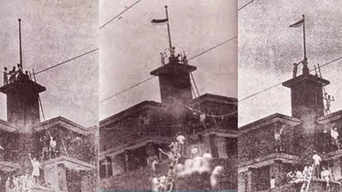 19 September 1945: Perobekan bendera Belanda oleh arek Surabaya 19 September 1945: Perobekan bendera Belanda oleh arek Surabaya