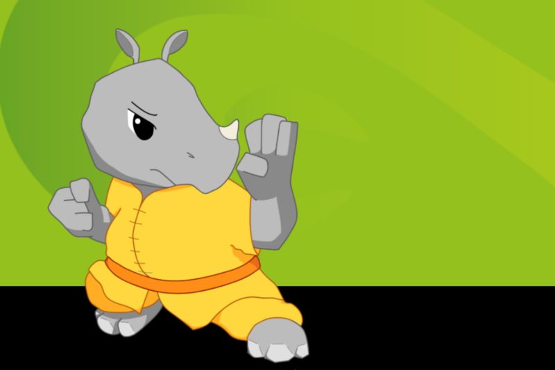 Badak jawa jadi logo dan maskot Kejuaraan Dunia Wushu Junior 2022 Badak jawa jadi logo dan maskot Kejuaraan Dunia Wushu Junior 2022