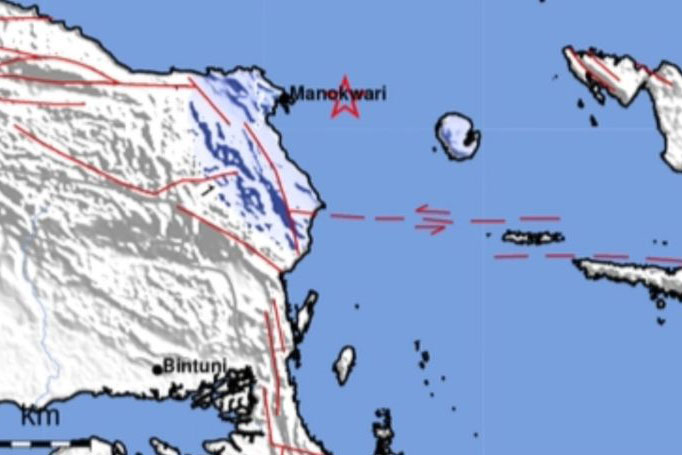 Gempa dengan magnitudo 4,3 terjadi di timur Manokwari
