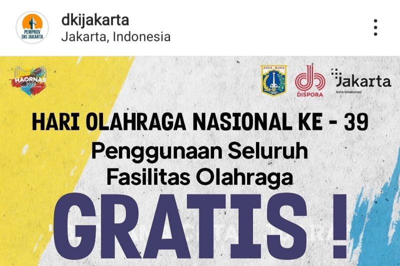 DKI gratiskan penggunaan fasilitas olahraga sambut Haornas ke-39