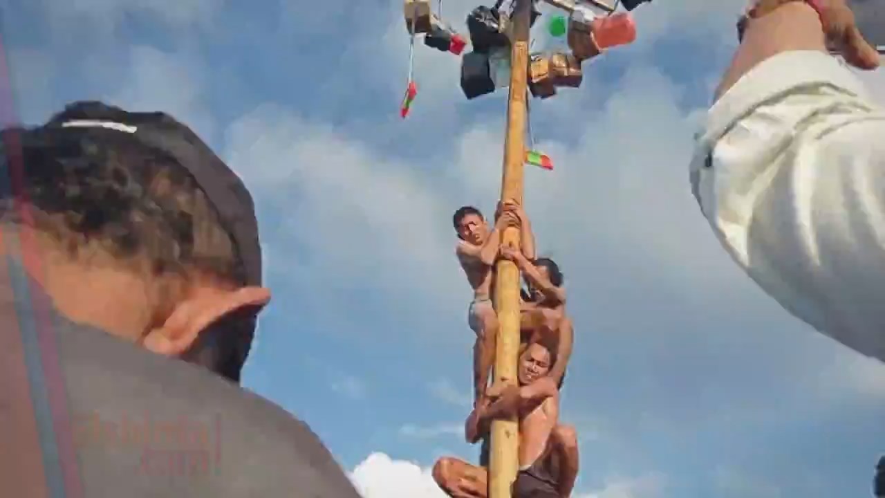 Lomba panjat pinang tidak hanya sekedar uji nyali