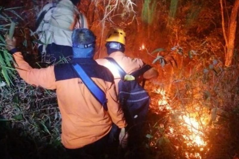 Ratusan petugas diturunkan untuk padamkan kebakaran hutan di Ciremai Ratusan petugas diturunkan untuk padamkan kebakaran hutan di Ciremai