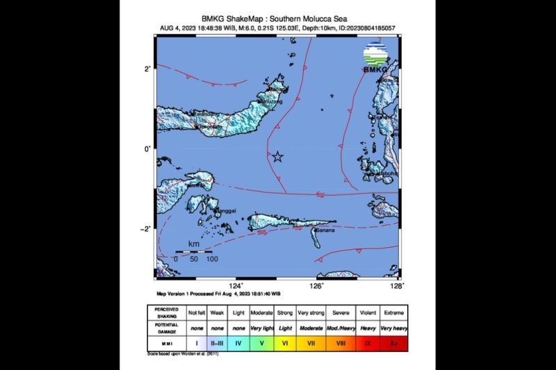 Gempa magnitudo 6,0 guncang wilayah Tutuyan, Sulawesi Utara Gempa magnitudo 6,0 guncang wilayah Tutuyan, Sulawesi Utara