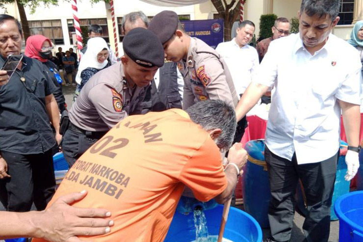 Polda Jambi musnahkan barang bukti narkotika senilai Rp347 miliar