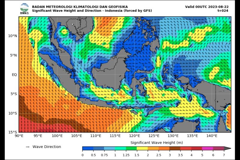 Waspada gelombang tinggi hingga enam meter di perairan Indonesia Waspada gelombang tinggi hingga enam meter di perairan Indonesia