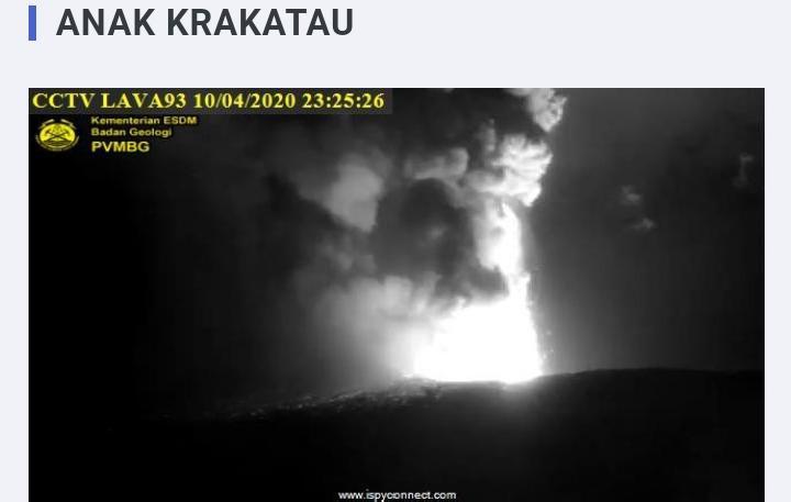 10 April 2020: Gunung Anak Krakatau meletus