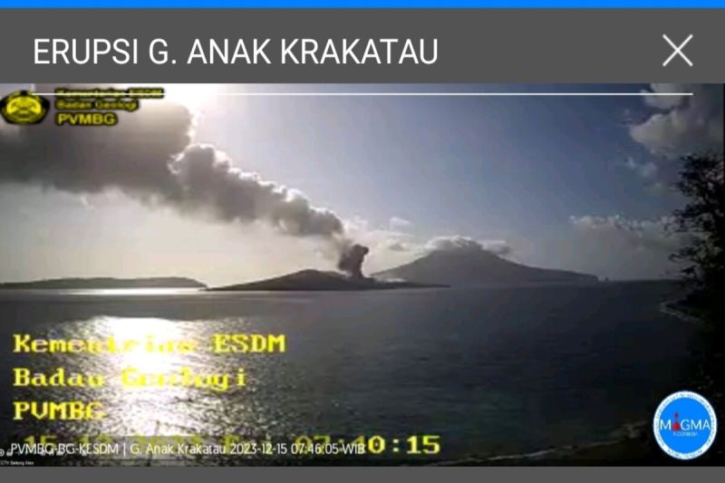 Erupsi Gunung Anak Krakatau hari ini lontarkan abu setinggi 357 m Erupsi Gunung Anak Krakatau hari ini lontarkan abu setinggi 357 m