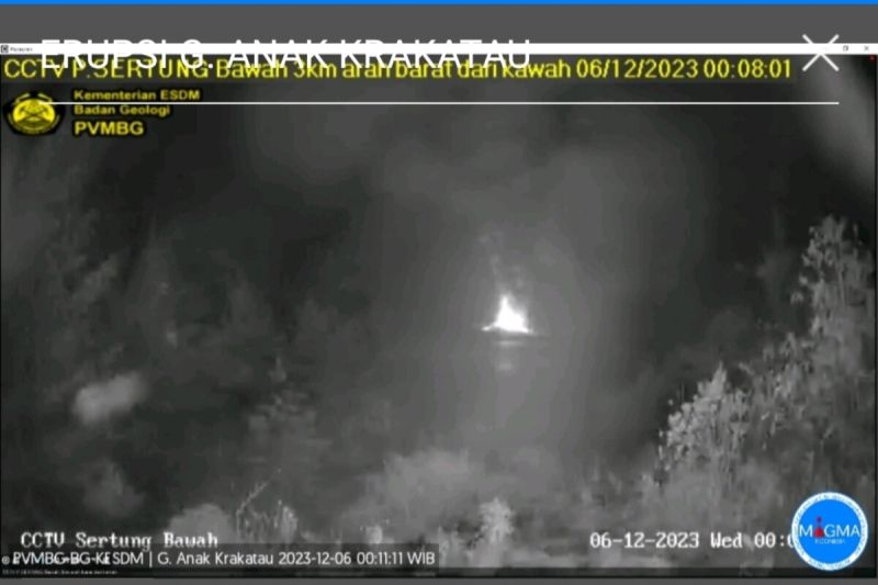 Gunung Anak Krakatau kembali erupsi pada Rabu dini hari Gunung Anak Krakatau kembali erupsi pada Rabu dini hari