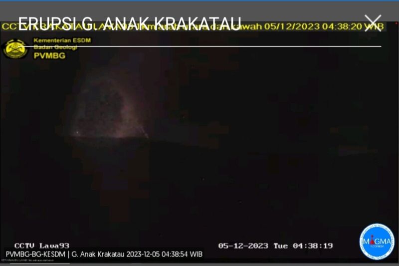 Gunung Anak Krakatau kembali erupsi dengan tinggi abu 700 meter Gunung Anak Krakatau kembali erupsi dengan tinggi abu 700 meter