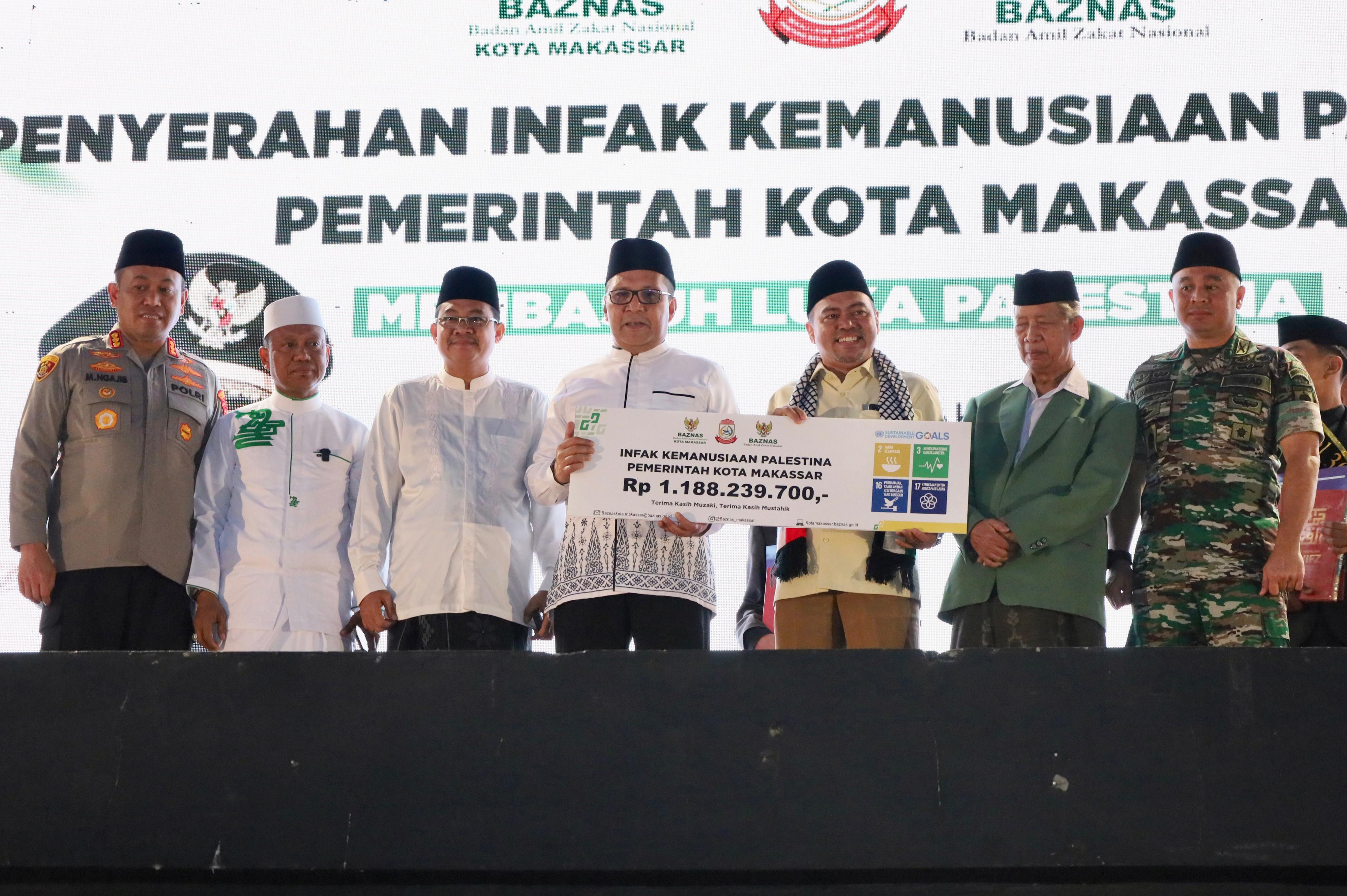 Pemkot dan BAZNAS Makassar salurkan infak kemanusiaan Palestina Rp1,2 miliar melalui BAZNAS RI