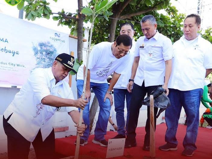 Percantik Kota, Pemkab Kudus tanam bunga Tabebuya disepanjang City Walk Percantik Kota, Pemkab Kudus tanam bunga Tabebuya disepanjang City Walk