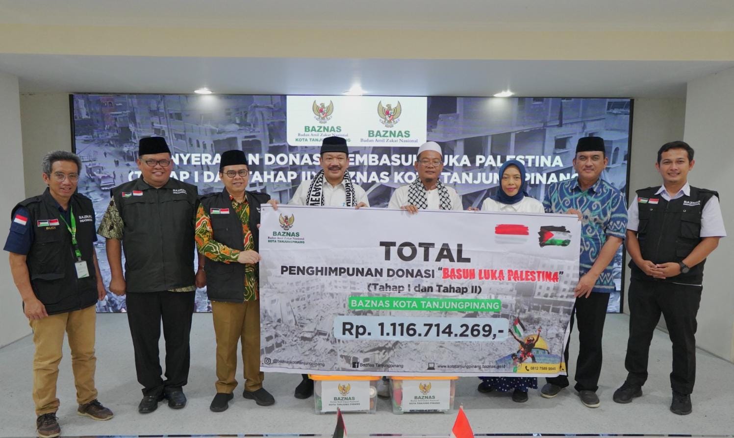 BAZNAS Kota Tanjung Pinang salurkan bantuan untuk Palestina, Rp1,1 miliar melalui BAZNAS RI