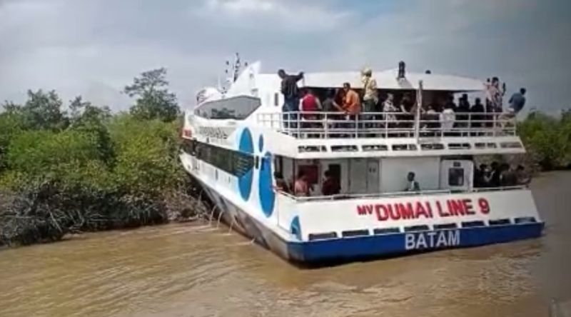 Kapal rute Karimun-Selatpanjang tabrak hutan bakau di Perairan Meranti