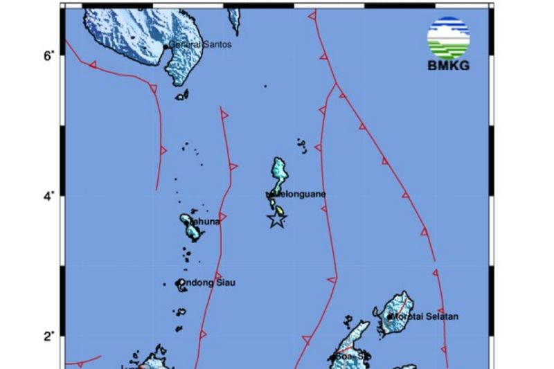 Gempa magnitudo 6.0 guncang Melonguane Sulawesi Utara Gempa magnitudo 6.0 guncang Melonguane Sulawesi Utara